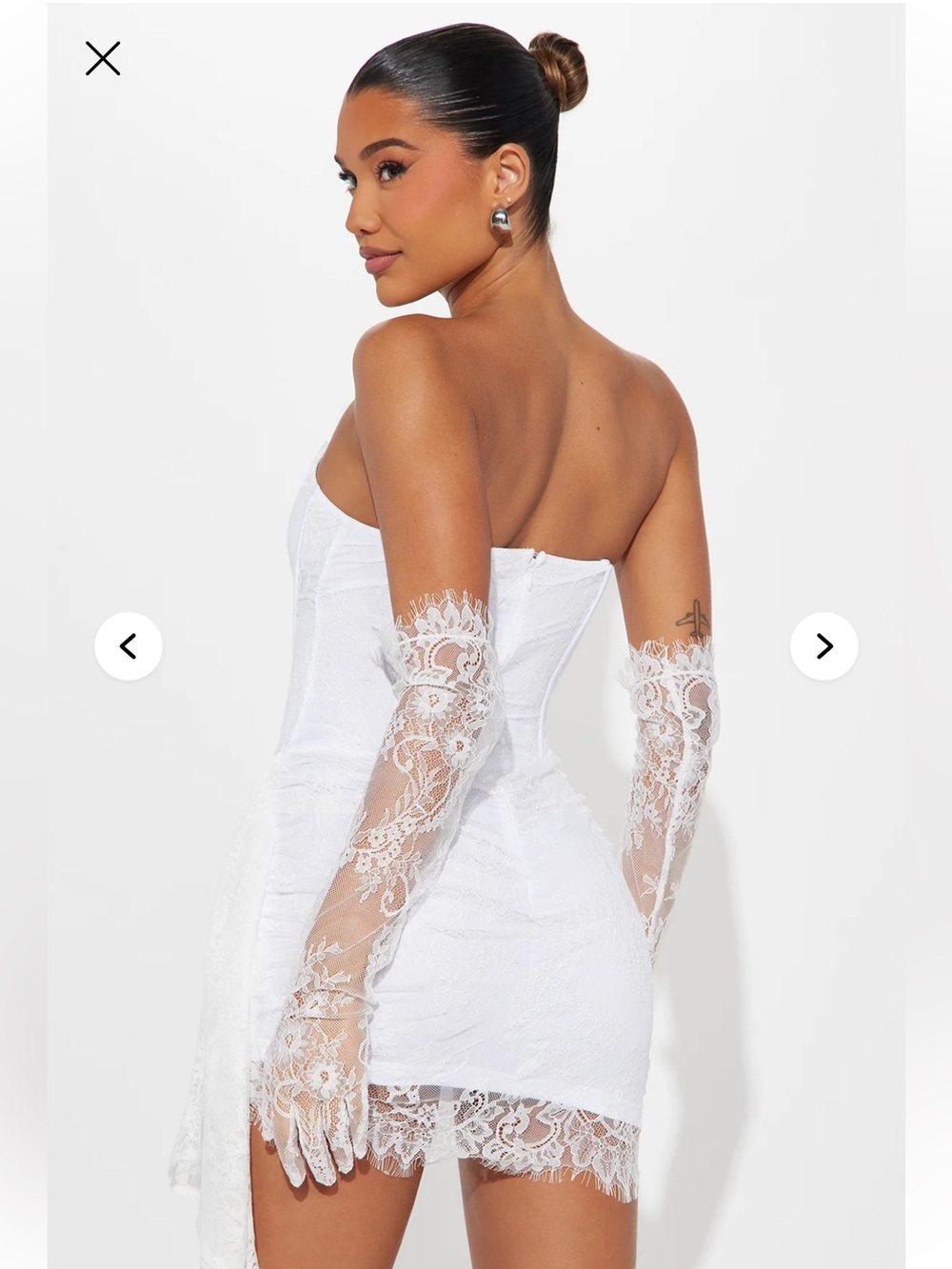 NWT Fashion Nova Always Sweet Corset Mini Dress White Lace - Picture 3 of 8